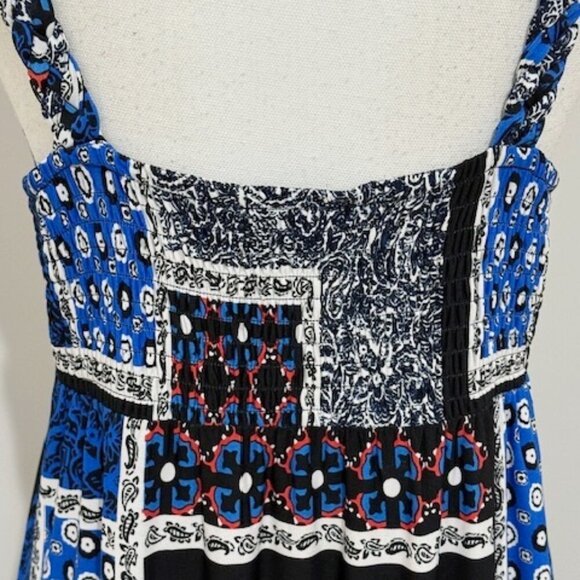 Style & Co Blue Multi Paisley Sleeveless Maxi Dress Braided Straps Size L - Picture 6 of 7